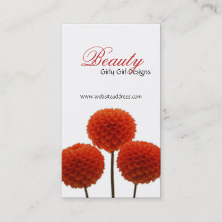 Pom rojo bonito florece tarjetas de visita