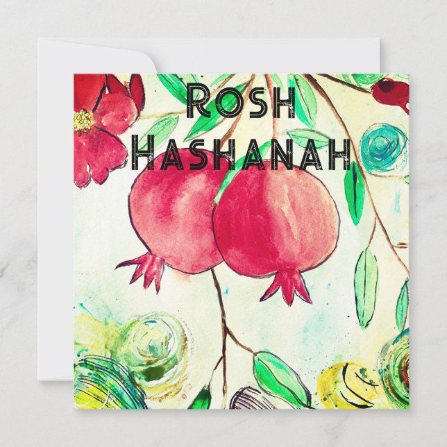 Pomegranate Rosh Hashanah Fruit Shana Tova (Anverso)