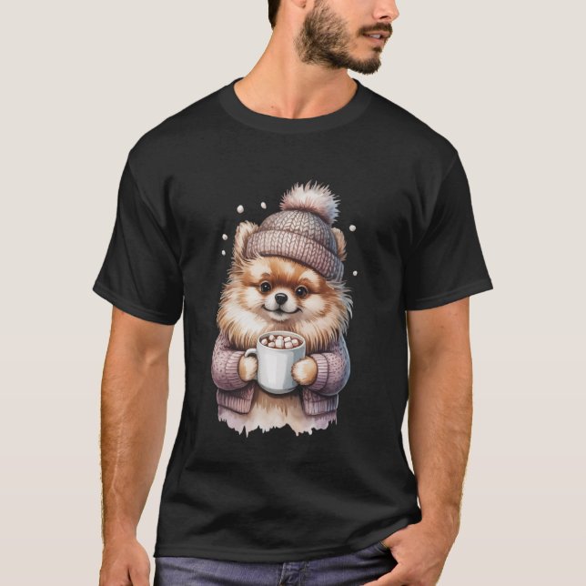 Pomerania acogedora con suéter de invierno de vaca (Anverso)