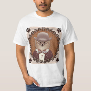 Pomerania con camiseta de lentes