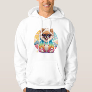Pomerania genial con sudadera con capucha de arcoí