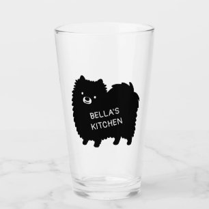 Pomerania negra   Perro con texto Personalizado