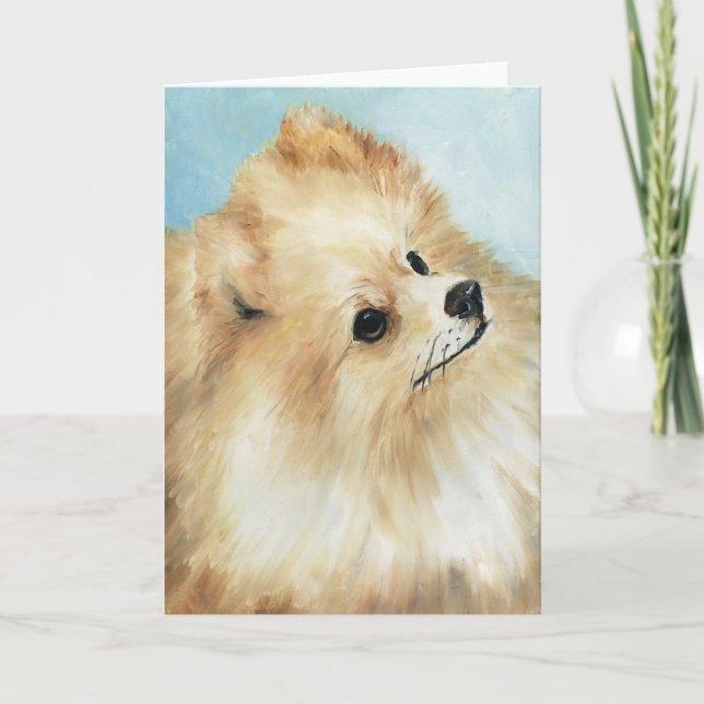 "Pomeranian Head Study" Tarjeta de saludo de arte  (Anverso)