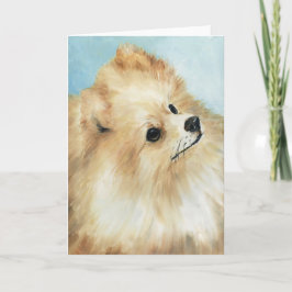 "Pomeranian Head Study" Tarjeta de saludo de arte 