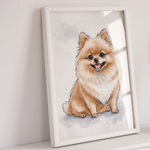 Pomerano   Impresión de perro   Impresión de arte