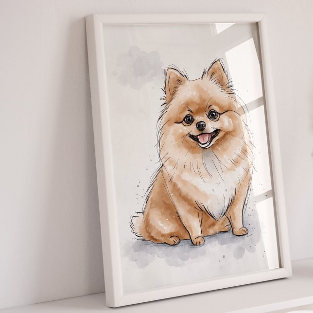 Pomerano | Impresión de perro | Impresión de arte  (Pomeranian Art Print)