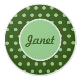 Pomo cerámico de punto de polka personalizado (ver