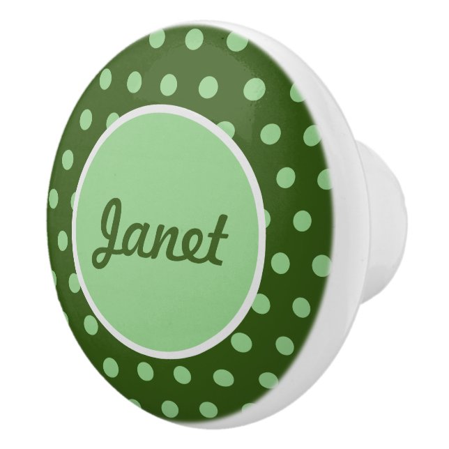 Pomo cerámico de punto de polka personalizado (ver (Derecha)