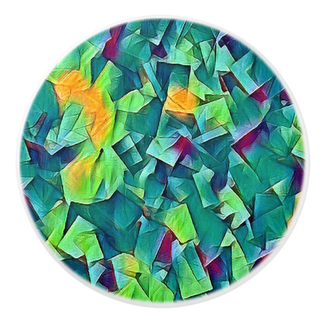 Pomo De Cajón O Puerta De Mosaico Verde De bonito (Anverso)