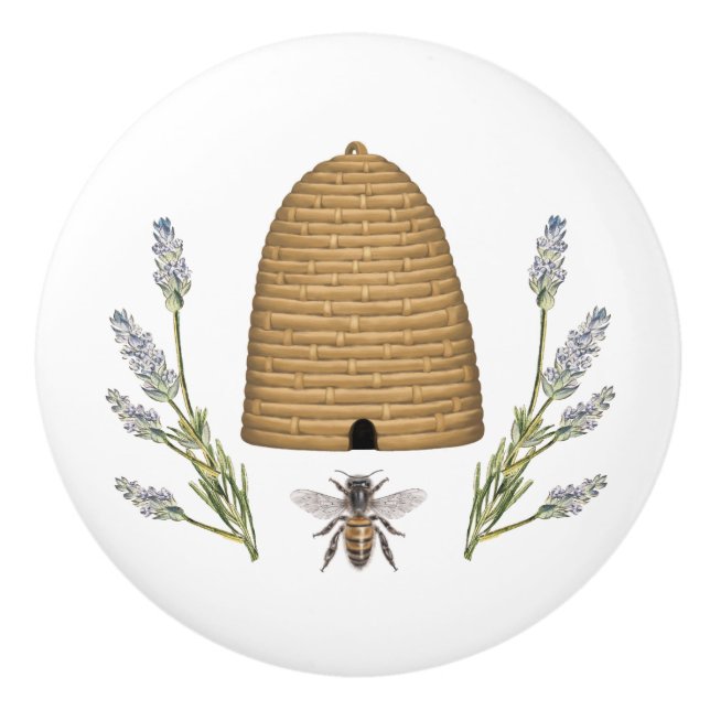Pomo De Cerámica Abeja de granja de estilo moderno (Anverso)