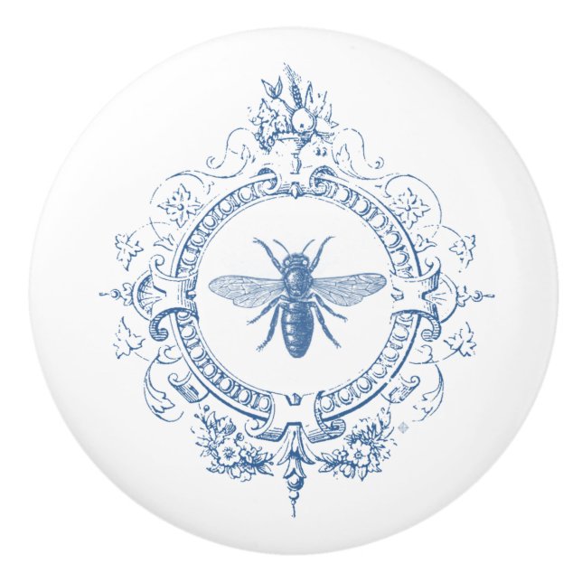 Pomo De Cerámica abeja de granja moderna (Anverso)