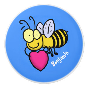 Pomo De Cerámica Abeja graciosa y linda con ilustracion personaliza