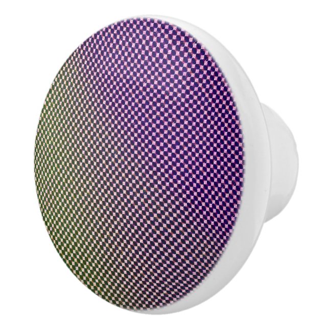 Pomo De Cerámica Abstract Geometric Gradient Checker Pattern 1278 (Derecha)