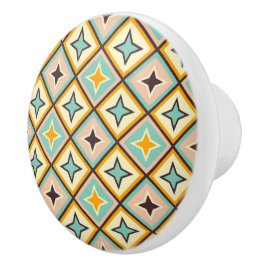 Pomo De Cerámica Abstract geometric pattern with diamond shapes