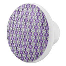 Pomo De Cerámica Acentuado Con Diseño De Púrpura De Pluma