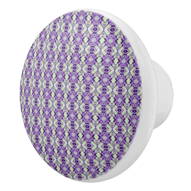 Pomo De Cerámica Acentuado Con Diseño De Púrpura De Pluma (Derecha)