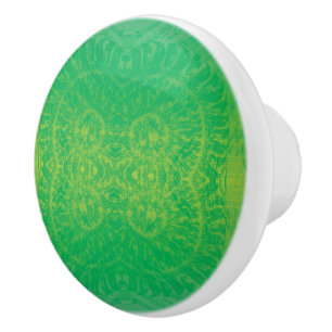 Pomo De Cerámica Aceptación Medallones de Boho azul verde amarill