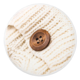 Pomo De Cerámica Acogedor botón de suéter de punto de cable crema m