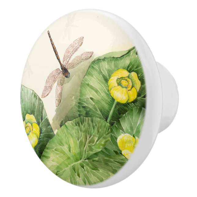 Pomo De Cerámica acuarela amarilla (Derecha)