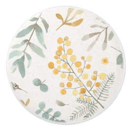 Pomo De Cerámica Acuarela australiana del zarzo y del eucalipto