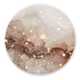 Pomo De Cerámica Acuarela de mármol con acentos Purpurinas