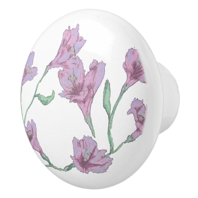 Pomo De Cerámica Acuarela floral rosa (Derecha)