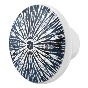 Pomo De Cerámica Adorno de la parte radial de la tinta del añil