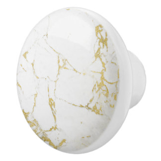 Pomo De Cerámica agajo de mármol de Relieve metalizado dorado abstr