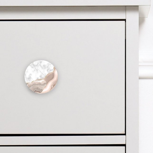 Pomo De Cerámica Agante de marfil dorado de mármol blanco (Subido por el creador)