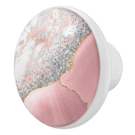 Pomo De Cerámica Ágata de mármol rosa