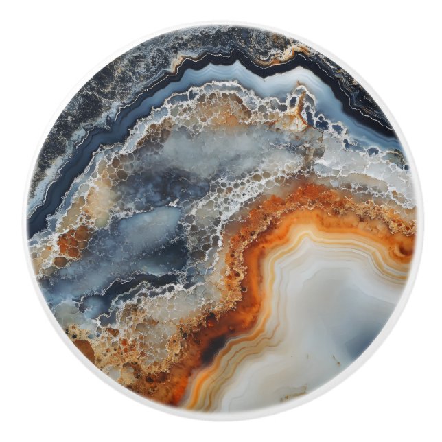 Pomo De Cerámica Agate Gemstone Pattern (Anverso)