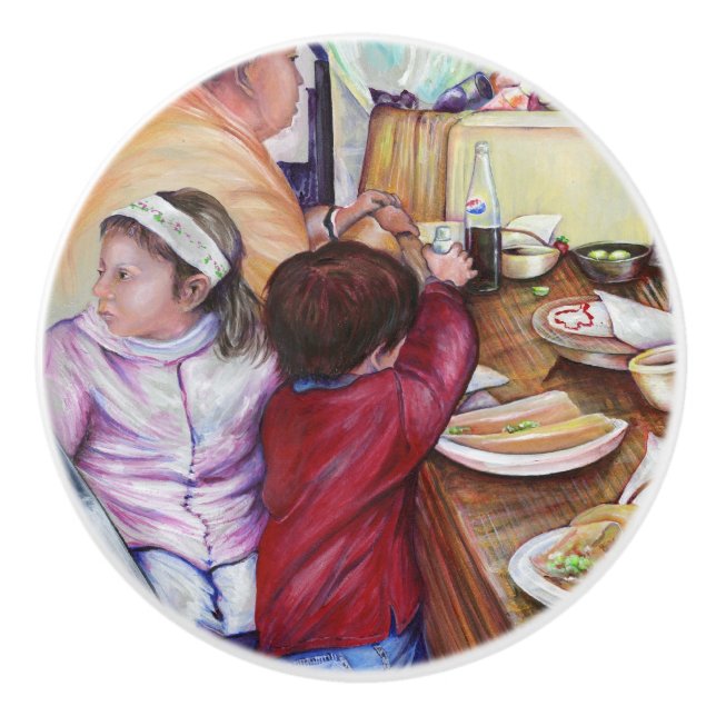 Pomo De Cerámica Agradable Picnic, México (Anverso)