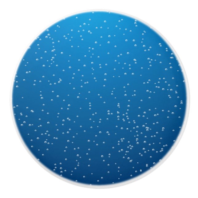 Pomo De Cerámica Aguas azules profundas y burbujas pequeñas (Anverso)