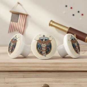Pomo De Cerámica Águila Americana Art Nouveau EE. UU. 250 Motivo ID
