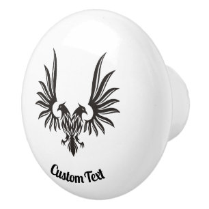 Pomo De Cerámica Águila con dos cabezas de cerámica Knob