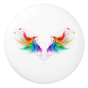 Pomo De Cerámica Alas del arco iris fluidas
