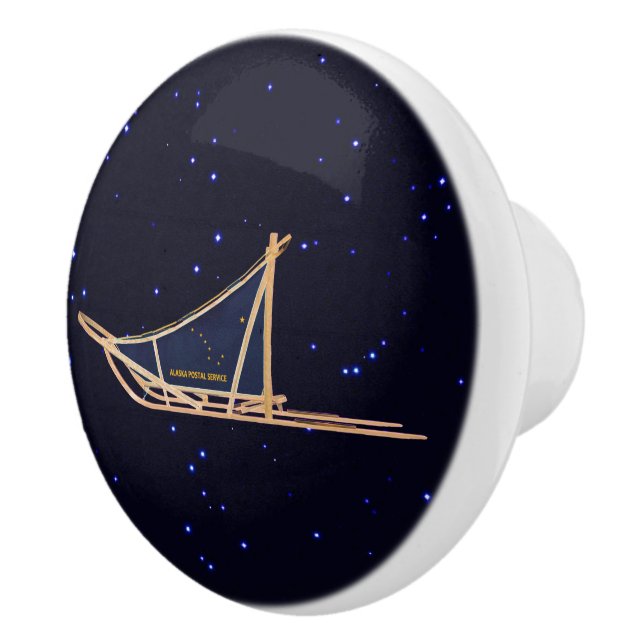 Pomo De Cerámica Alaska Dog Sled Mail (Derecha)