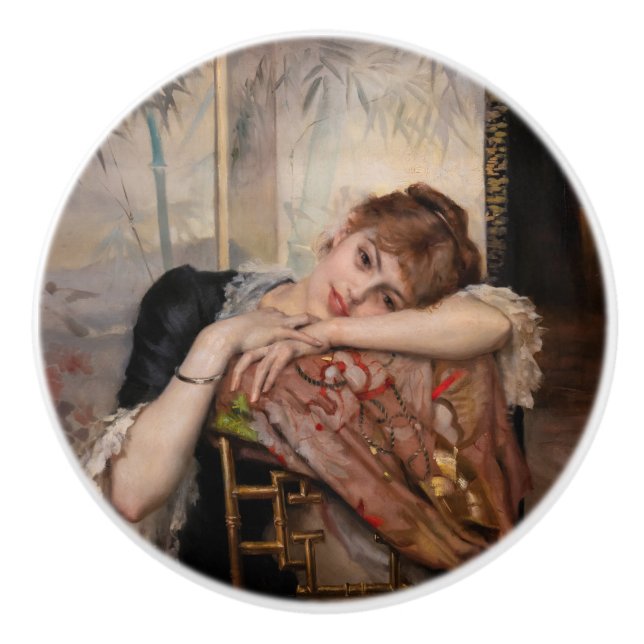 Pomo De Cerámica Albert Edelfelt - La Parisienne / Virginie (Anverso)