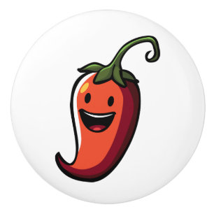 Pomo De Cerámica Alegre Chili Pepper