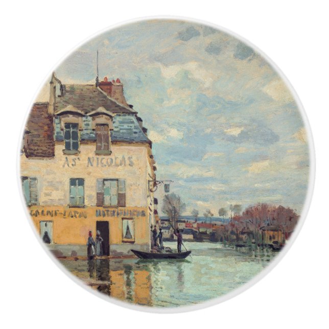 Pomo De Cerámica Alfred Sisley - Inundación en Port-Marly 1872 (Anverso)
