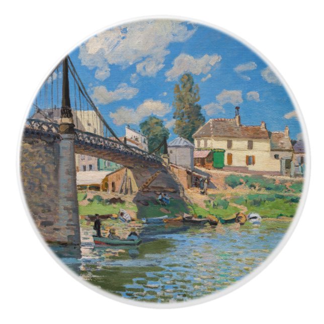 Pomo De Cerámica Alfred Sisley - Puente en Villeneuve-la-Garenne (Anverso)