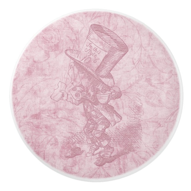 Pomo De Cerámica Alicia en el país de las maravillas: arte floral r (Anverso)