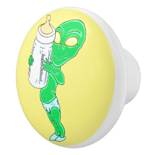 Pomo De Cerámica Alien Baby Boy