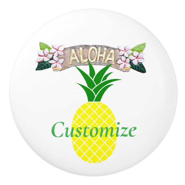 Pomo De Cerámica Aloha Pineapple Thunder_Cove (Anverso)