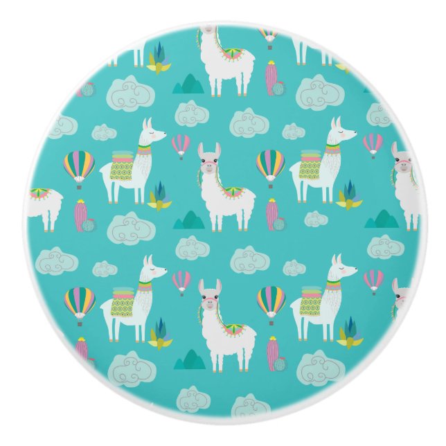 Pomo De Cerámica Alpacas de las llamas (Anverso)