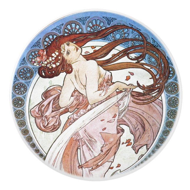 Pomo De Cerámica Alphonse Mucha Diosa (Anverso)