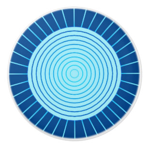 Pomo De Cerámica Amanecer geométrico moderno - Azul cobalto y Aqua