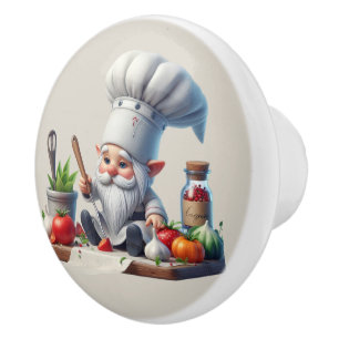 Pomo De Cerámica Amantes de gnome, chef de Guay