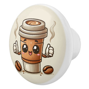 Pomo De Cerámica Amantes del café caliente