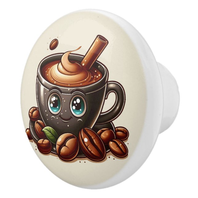 Pomo De Cerámica Amantes del café caliente (Derecha)